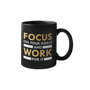 Focus Work Printed Coffee Cearmic Mug (350 Ml) - Image 1
