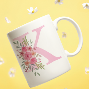 K Letter Coffee Cearmic Mug (350 Ml) - Image 3
