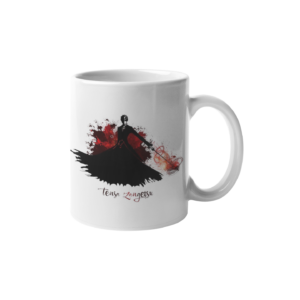 Lady With Stick Printed Coffee Cearmic Mug 350 ml - Image 1