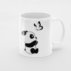 Panda With Butterfly Printed Coffee Cearmic Mug 350 ml - Image 1