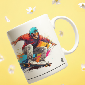 Boy Sketing Printed Coffee Cearmic Mug (350 Ml) - Image 3