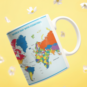 Geography Maps Printed Coffee Cearmic Mug (350 Ml) - Image 3