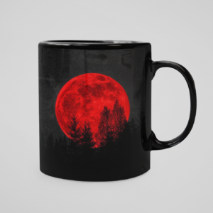 Red Sun Tree Printed Coffee Ceramic Mug (350 ml) - Image 1
