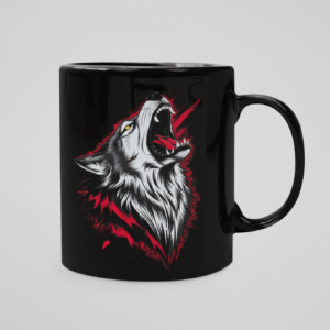 Tiger Printed Coffee Ceramic Mug (350 ml) - Image 3