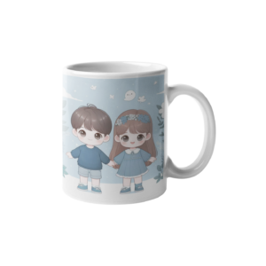 Couple Cartoon Coffee Cearmic Mug (350 Ml) - Image 1