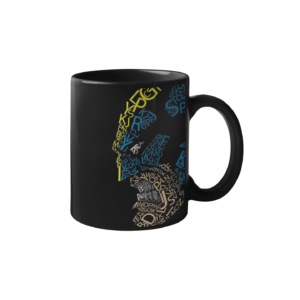 Yellow Blue Anime Printed Coffee Ceramic Mug (350 ml) - Image 1