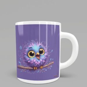 Purple Angry Bird Printed Coffee Cearmic Mug 350 ml - Image 1