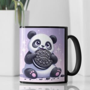 Panda With Biscuit Printed Coffee Cearmic Mug 350 ml - Image 2