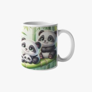 Panda Couple Printed Coffee Cearmic Mug 350 ml - Image 1