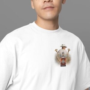 Men Printed Round Neck Cotton White T-Shirt - Image 3